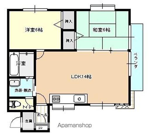 グラスコア(2LDK/2階)の間取り写真