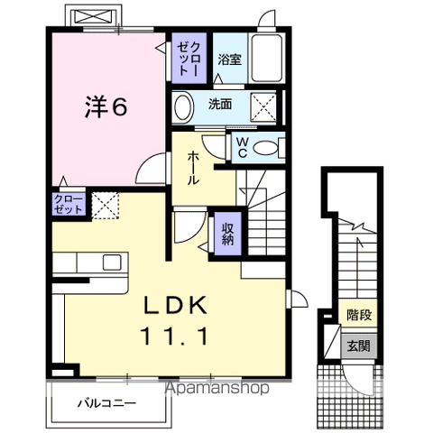 メゾン MORIKO(1LDK/2階)の間取り写真