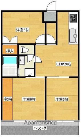 シティフォレスト海老津(3DK/4階)の間取り写真