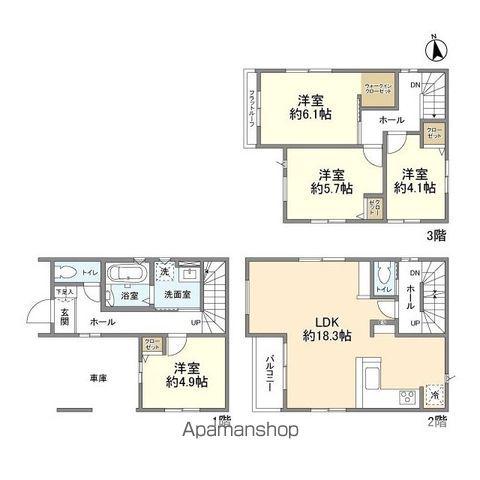 京浜東北・根岸線 蕨駅 徒歩18分 3階建 築2年(4LDK)の間取り写真