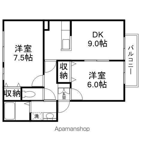 パナホーム中川Z棟(2LDK/2階)の間取り写真