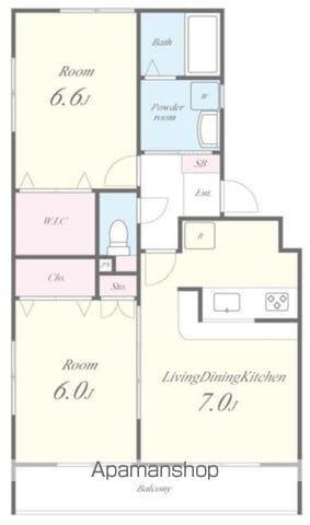 ヴィラコート高松(2LDK/2階)の間取り写真