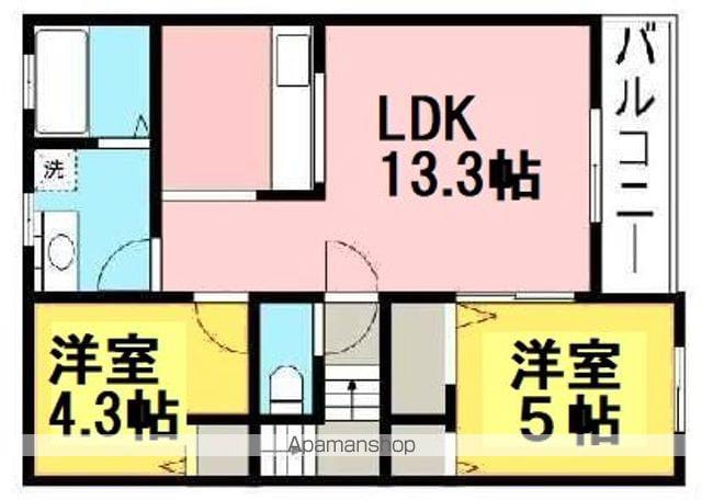 セントラル尾浜(2LDK/2階)の間取り写真