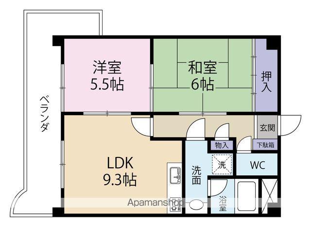 マンションベルエア(2LDK/3階)の間取り写真