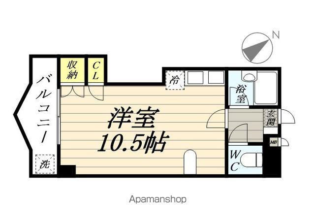 クリオコートイン89(ワンルーム/3階)の間取り写真