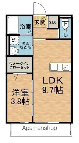 クロシェットF3(1LDK/2階)の間取り写真