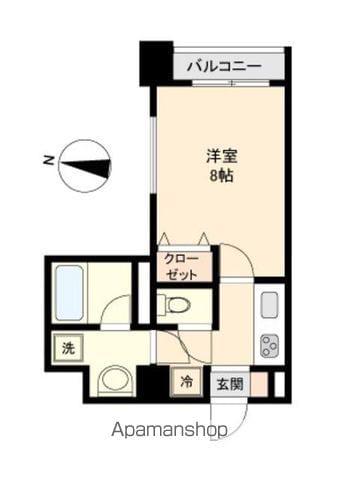 ガーネットヒルズ上杉(1K/4階)の間取り写真