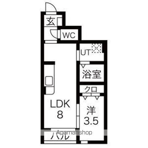 エレシス女川(1LDK/1階)の間取り写真