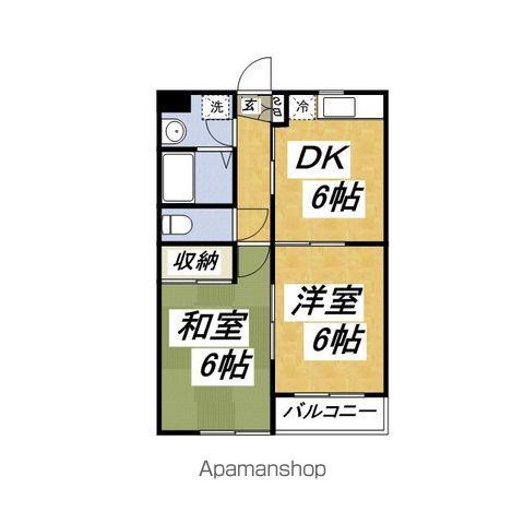 グランディール阿部(2DK/2階)の間取り写真