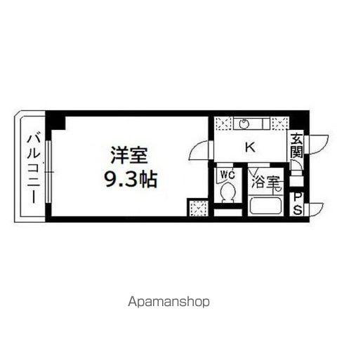 SAKO泉(1K/3階)の間取り写真