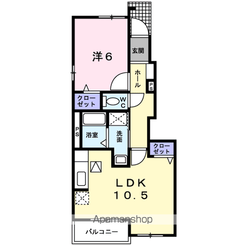 シュティル(1LDK/1階)の間取り写真