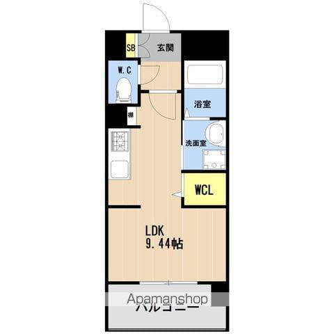 LIBTH箱崎宮前(ワンルーム/13階)の間取り写真