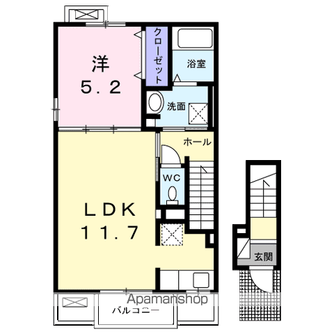 リ・ミノーレ(1LDK/2階)の間取り写真