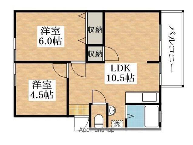 新栄プロパティー島泉Ⅱ A棟(2LDK/1階)の間取り写真