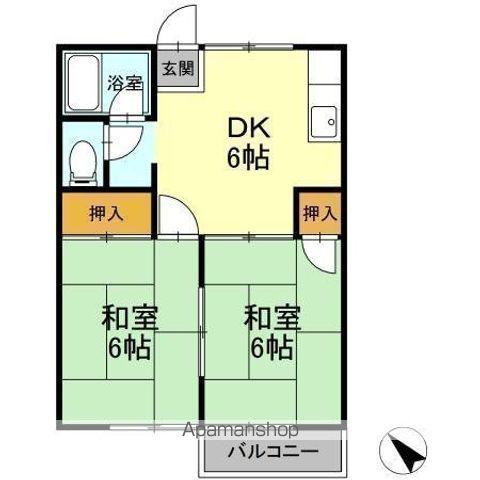 ガーデン関口(2DK/2階)の間取り写真