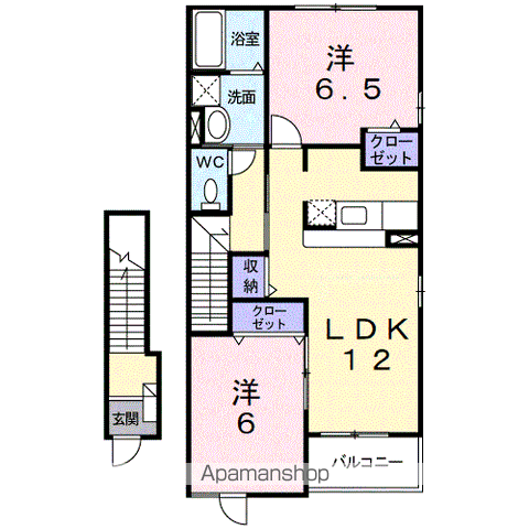 ルネサンス青山Ⅰ(2LDK/2階)の間取り写真