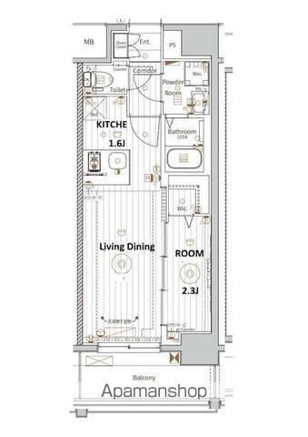 メイクスアート名古屋城西(1LDK/7階)の間取り写真