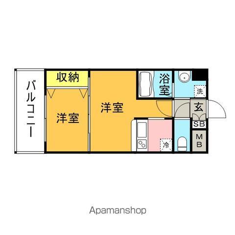 エンクレスト大橋(2K/2階)の間取り写真