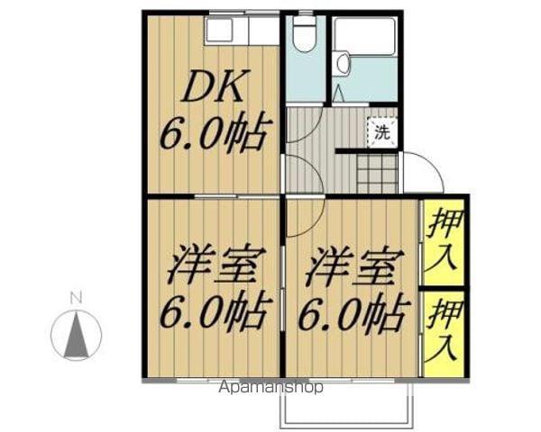 ソレイユ南原(2DK/1階)の間取り写真