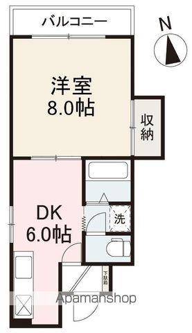 ベルエール八本松302号(1DK/3階)の間取り写真