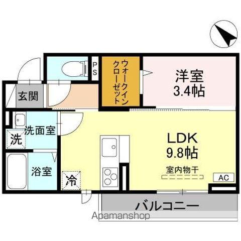 CLASSEUM幸西IV(1LDK/3階)の間取り写真