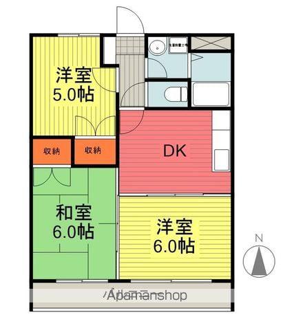 ベルヴィエ小倉寺(3DK/1階)の間取り写真