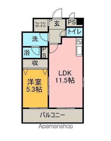 プレベールシャンブルⅡ(1LDK/1階)の間取り写真