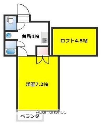 ピースフルⅠ(1K/1階)の間取り写真