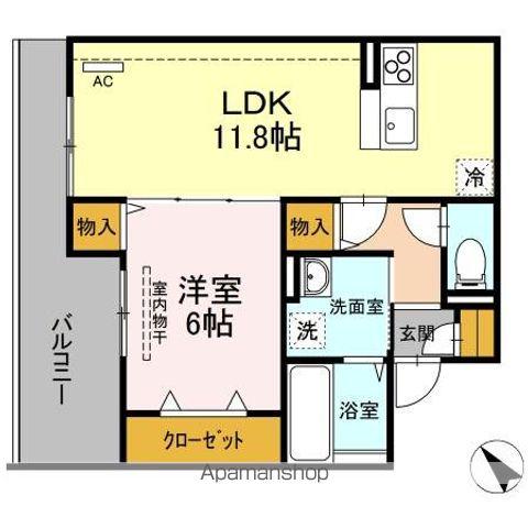 ベルコモンズ森合(1LDK/3階)の間取り写真
