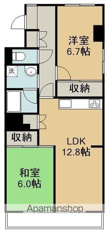 宮城野ハイツ2号棟(2LDK/3階)の間取り写真