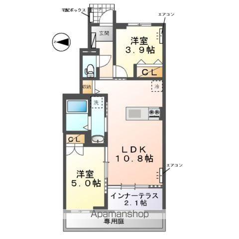 ANELA -アネラ -(2LDK/1階)の間取り写真