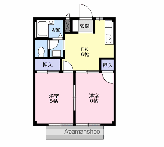 シティハイツ上寿後(2DK/1階)の間取り写真