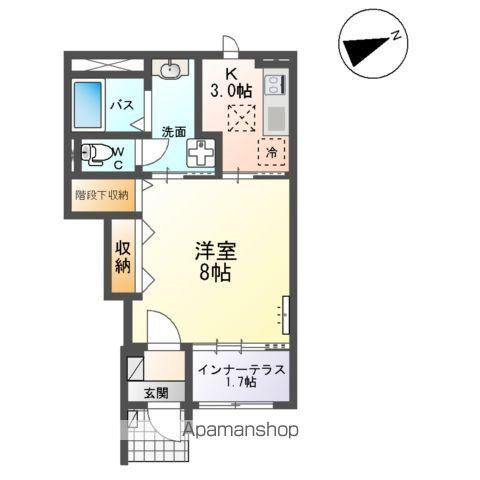 仙台市地下鉄東西線 薬師堂駅(宮城) 徒歩11分 2階建 築1年(1K/1階)の間取り写真