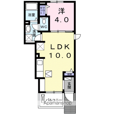 プラシード・S(1LDK/1階)の間取り写真
