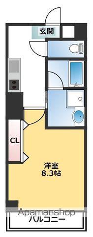 Kクレスト大道(1K/3階)の間取り写真