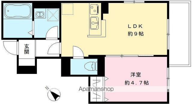 ブエナビスタ二子玉川(1LDK/2階)の間取り写真
