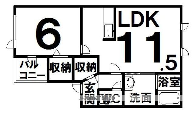 PIENO(1LDK/1階)の間取り写真