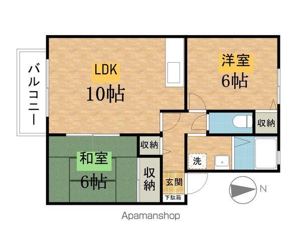ダイヤモンドダスト(2LDK/1階)の間取り写真