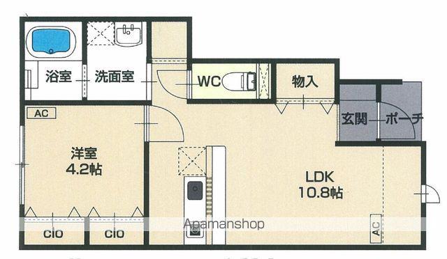 ペリドートA棟(1LDK/1階)の間取り写真
