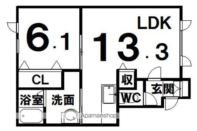 OAK Ⅸ(1LDK/1階)の間取り写真