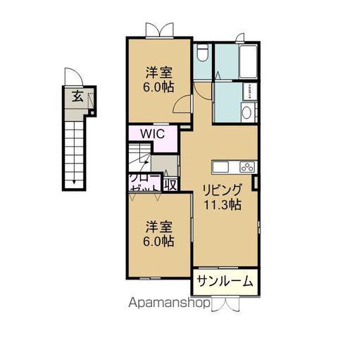 セレノⅠ(2LDK/2階)の間取り写真