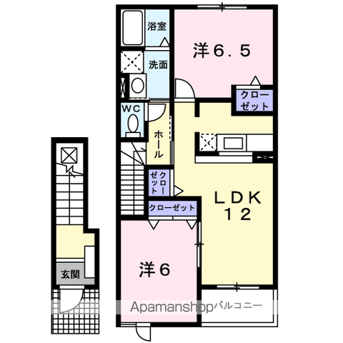 ソレアード(2LDK/2階)の間取り写真