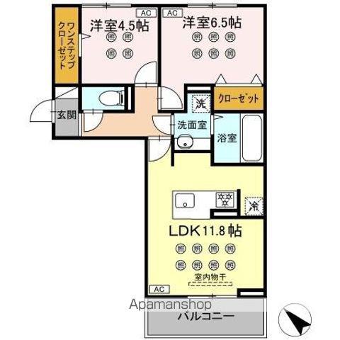 グランフォレ下南部(2LDK/3階)の間取り写真