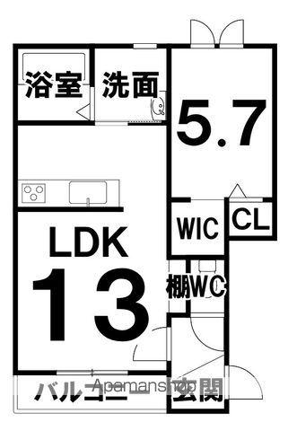 M CUBE2(1LDK/3階)の間取り写真