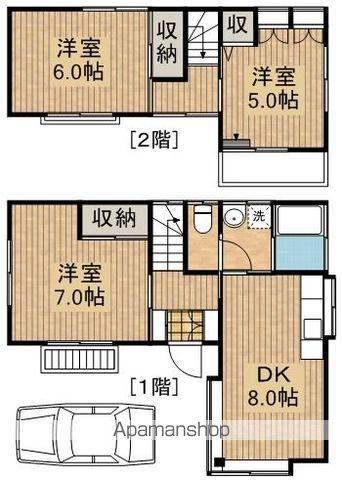 川越線 的場駅 徒歩17分 2階建 築49年(3DK)の間取り写真
