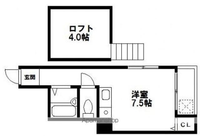 シャレー大濠(ワンルーム/2階)の間取り写真