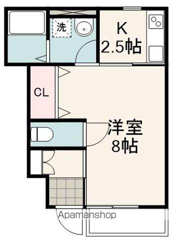 SAKYO5 古庄(1K/1階)の間取り写真
