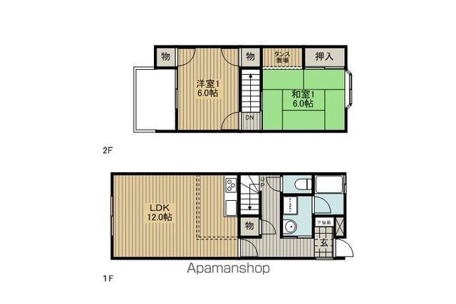 レジデンスKⅡ(2LDK/1階)の間取り写真