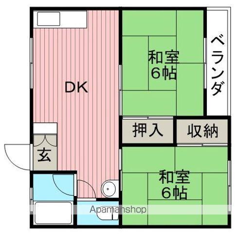 前沢マンション(2DK/4階)の間取り写真