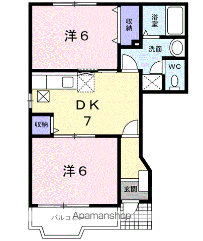 ラベンダーセゾン(2DK/1階)の間取り写真